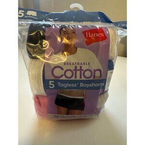 Hanes Breathable Cotton Tagless Boyshorts 5 pack size 8 XL NWT